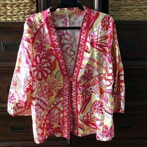 Choices warm colors linen one button cardigan in size L